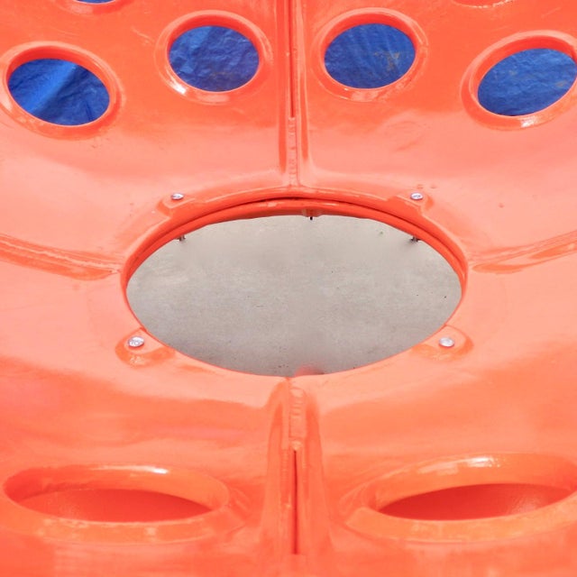 Modular in that this is three pieces of cast aluminum. Each has been sand blasted and powder coated in orange. Measures...