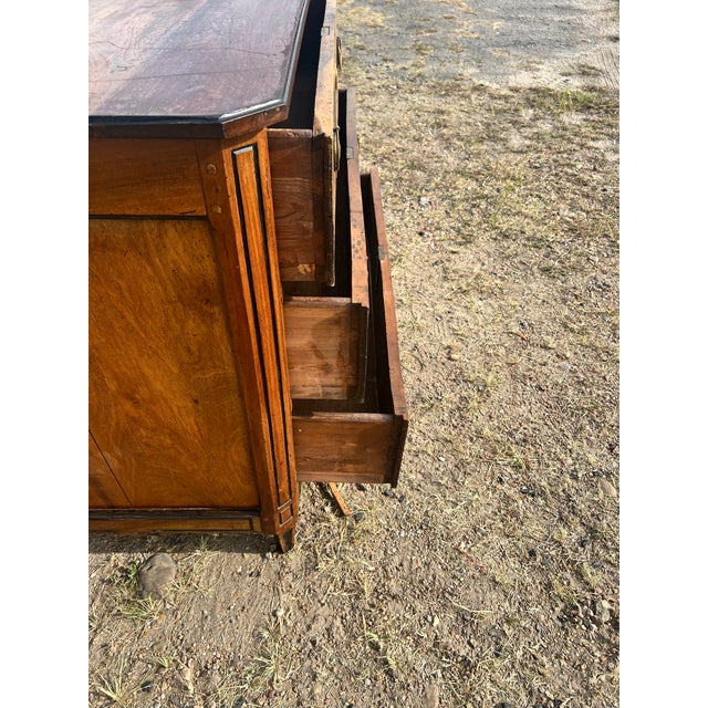 Early 19th Century French 19th Century Louis XVI Solid Walnut Chest of Drawers For Sale - Image 5 of 9