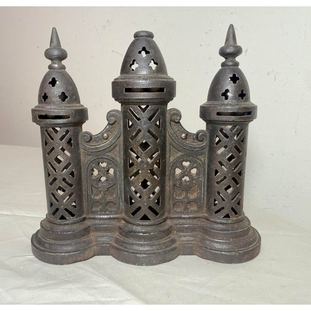 American Rare Antique 19th Century Church Towers Eddy & Stephens Company Still Coin Bank For Sale - Image 3 of 13