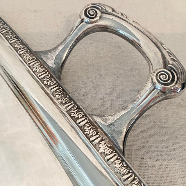Silver Plated Manning Bowman and Company Monogrammed Serving Tray by Meriden, Connecticut For Sale In Sacramento - Image 6 of 11
