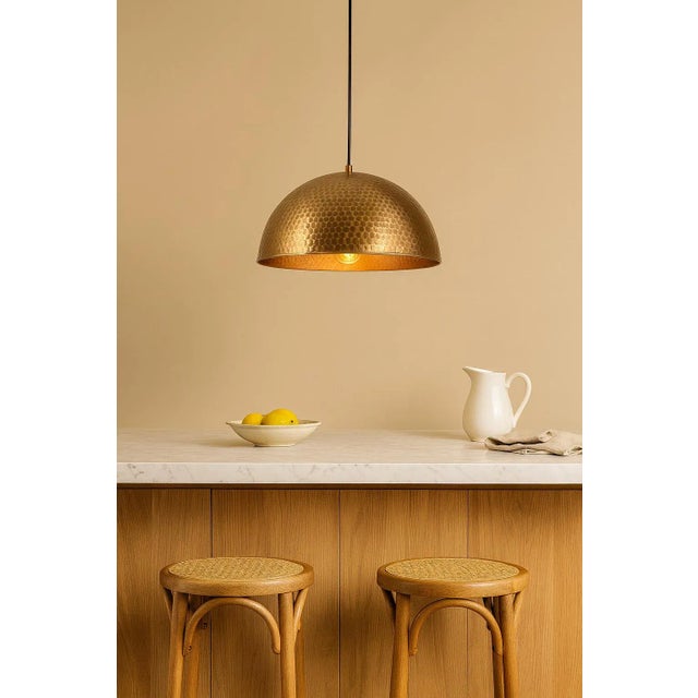 Handmade Moroccan Hammered Pendant Lamp For Sale - Image 4 of 4
