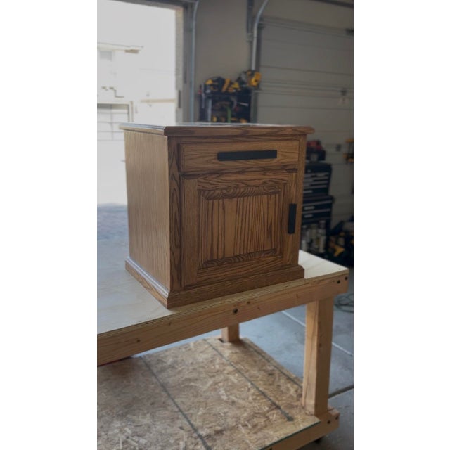 Handcrafted Oak Raised Panel Nightstand For Sale In Las Vegas - Image 6 of 7