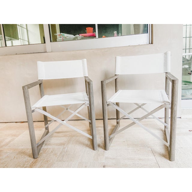 Restoration Hardware Teak Outdoor Director’s Chairs a Pair Chairish
