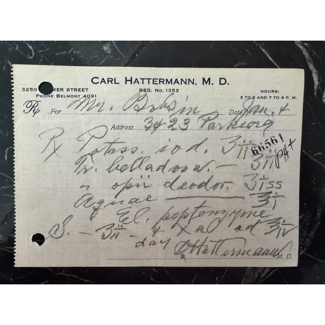 Set of 10 Vintage Compounding Prescriptions – 1929 Medical Ephemera For Sale - Image 4 of 10