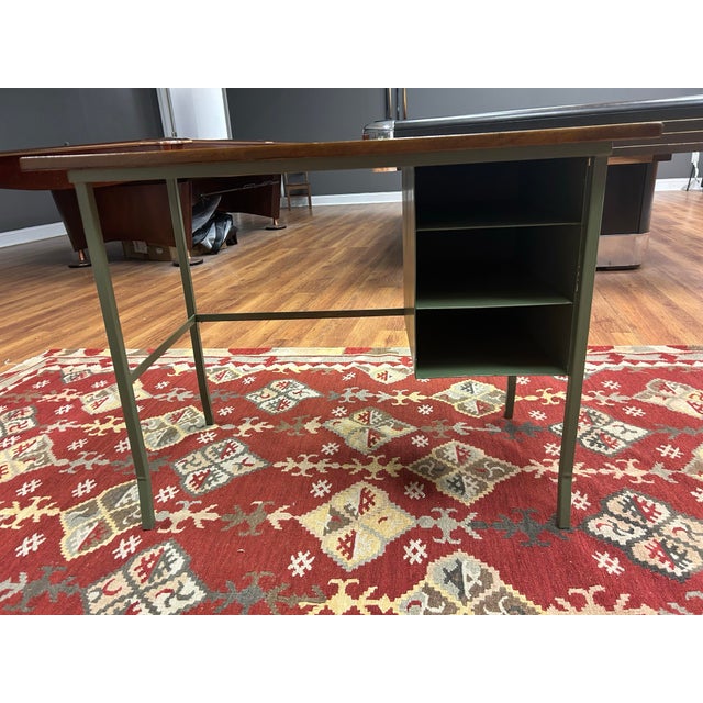 Wood Mid Century Modern Desk (With Chair Included) For Sale - Image 7 of 12