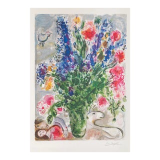 Les Lupins Bleus, Marc Chagall Lithograph For Sale