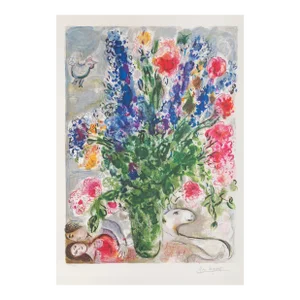 Les Lupins Bleus, Marc Chagall Lithograph