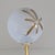 1970s Floor Lamp with Embossed Metal Base, Brass Stem and Blown Glass Diffuser, 1970s For Sale - Image 5 of 8