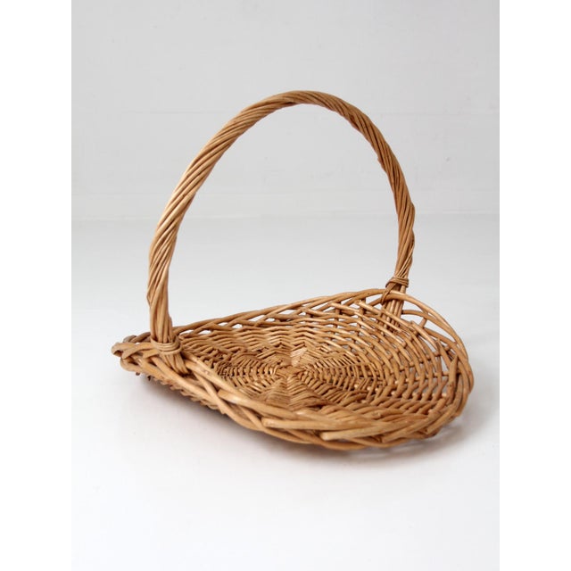 Vintage Large Wicker Gathering Basket For Sale - Image 11 of 12