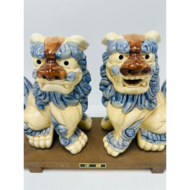 Pair of Decorative Japanese Ceramic Lions For Sale - Image 4 of 6