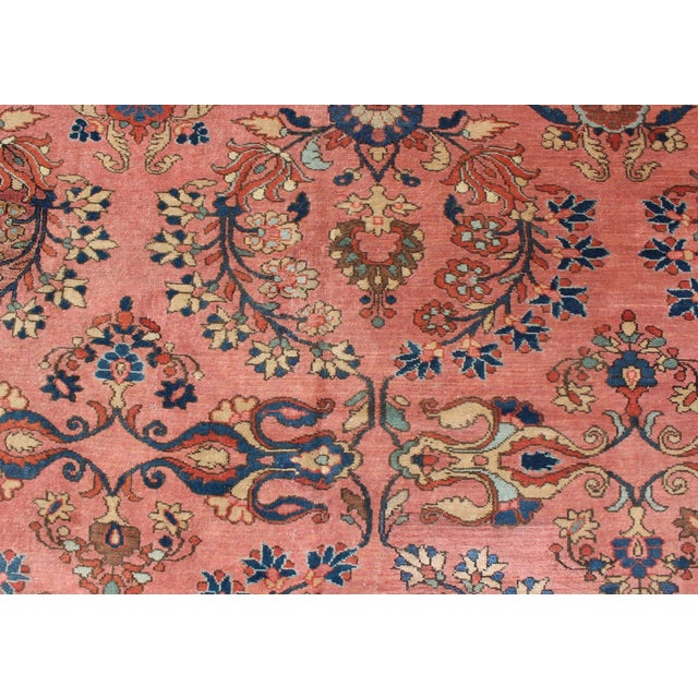 Early 20th Century Keivan Woven Arts, Large Antique Persian Lilihan Rug in Salmon, Blue, Green, Yellow & Rust Colors 11'1 X 17'2 For Sale - Image 5 of 12