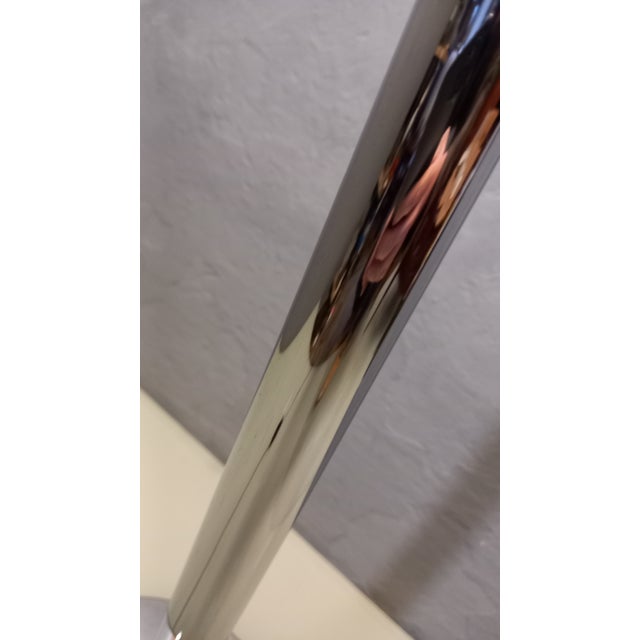 Floor Lamp in Chrome with Milk Glass Lampshade, 1970s For Sale - Image 9 of 10