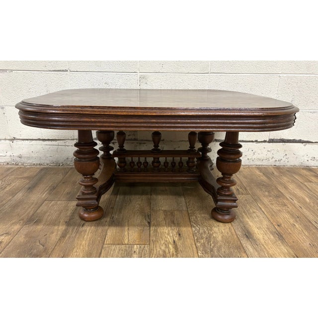 Antique French Henry II Renaissance Walnut Center Coffee Cocktail Table For Sale - Image 11 of 15