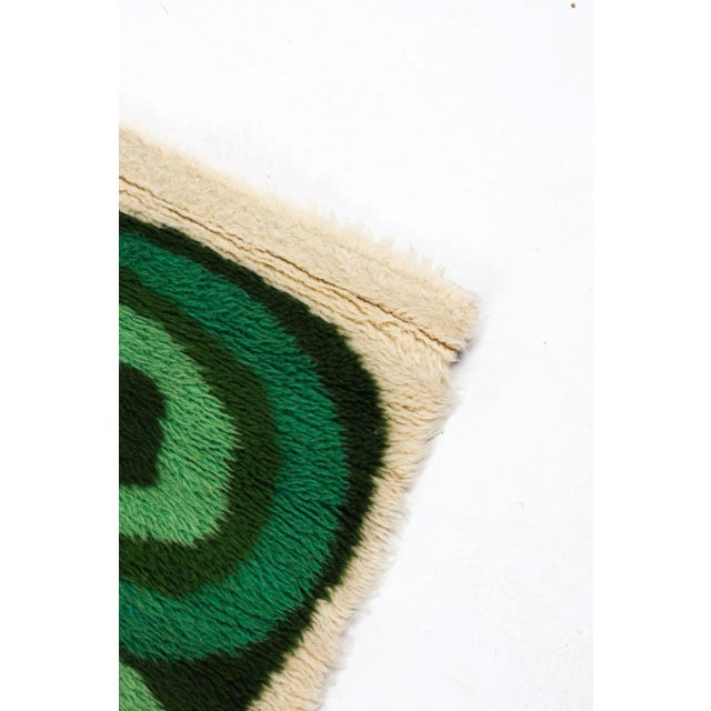 1970s Scandinavian Green Abstract Wool Wall Hanging For Sale - Image 9 of 11