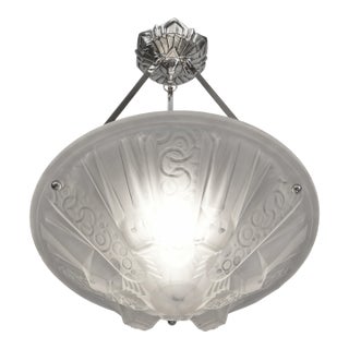 French Art Deco Pendant Light by Muller Freres 1920s France For Sale