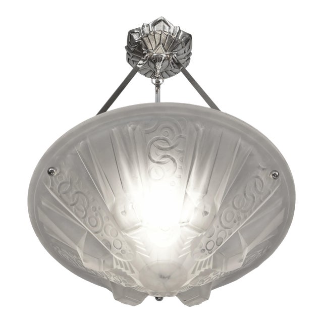 French Art Deco Pendant Light by Muller Freres 1920s France For Sale