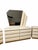 A coordinated Millennium bedroom suite featuring a six-drawer dresser, two matching three-drawer nightstands and an...