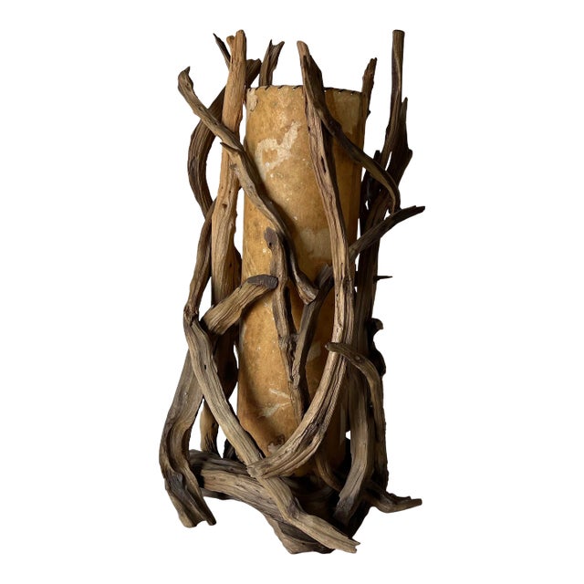 Vintage Monumental Organic Driftwood Table Lamp For Sale