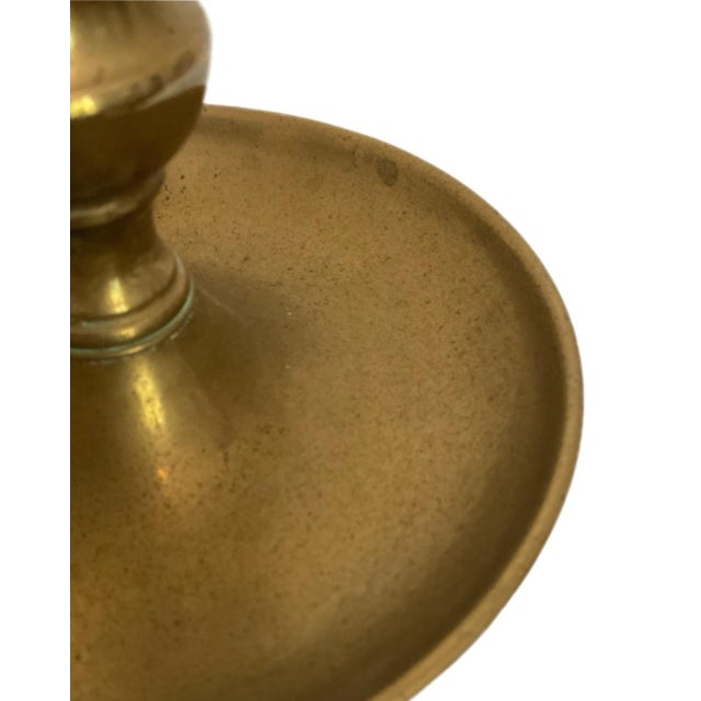 Pair of Brass "Chamberstick" Candle Holders - Likely Antique For Sale In Houston - Image 6 of 7