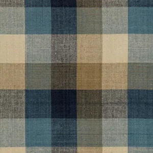 Schumacher Graylyn Plaid Fabric in Indigo