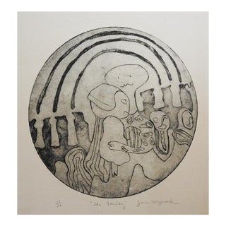 Mid 20th Century Abstract Figures Etching For Sale