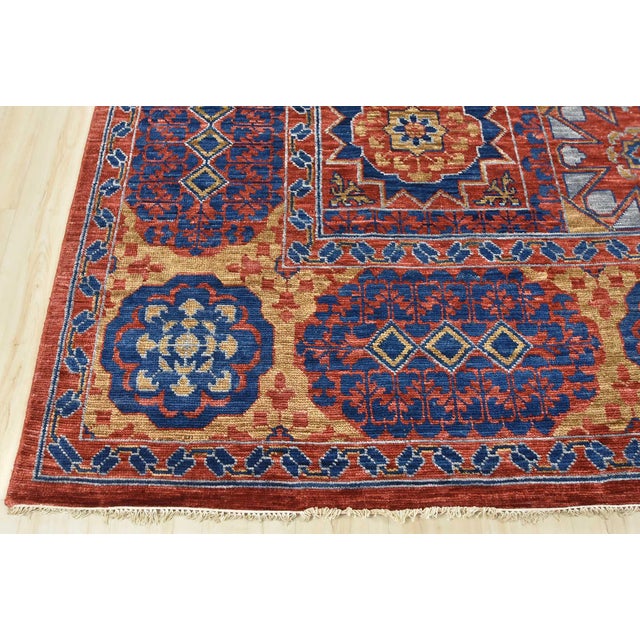 Mamluk Rug 10'3'' X 14' Red Wool Hand-Knotted Oriental Carpet For Sale - Image 10 of 12