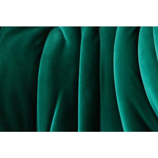 1970s Bottle Green Velvet Togo Lounge Chair, Pouf and 3-Seat Sofa by Michel Ducaroy for Ligne Roset, Set of 3 For Sale - Image 5 of 15