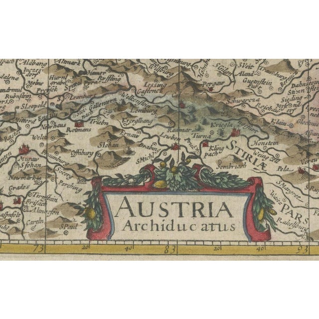 Hand-Colored Map of Eastern Austria with Vienna by Jansson for Mercator, 1634 For Sale - Image 3 of 6