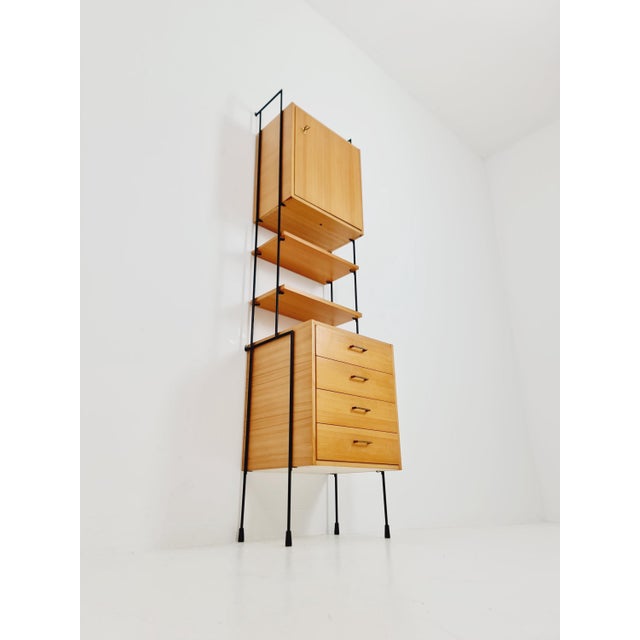 Mid-Century Modern Shelving Unit in Ash Wood by Hilker for Omnia, Germany, 1960s For Sale - Image 6 of 18