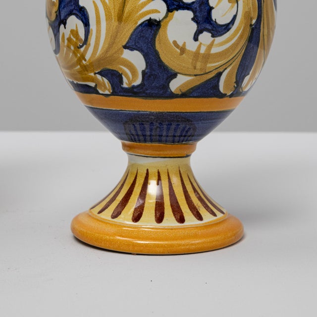 Pair Of 20th Century Italian Painted Ceramic Vases For Sale - Image 13 of 18