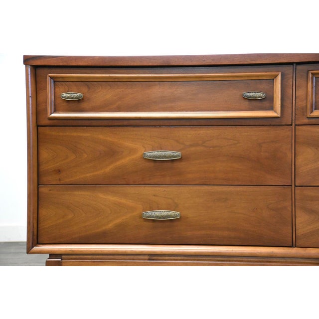 Brown Walnut Mid Century Modern Dresser For Sale - Image 8 of 9