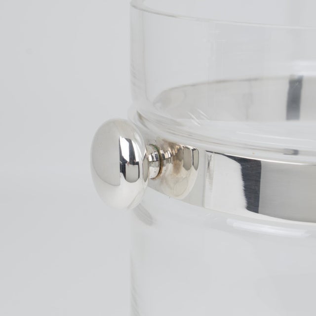 Metal Silver Plate and Crystal Champagne, Wine Ice Bucket by Pm Italy For Sale - Image 7 of 13