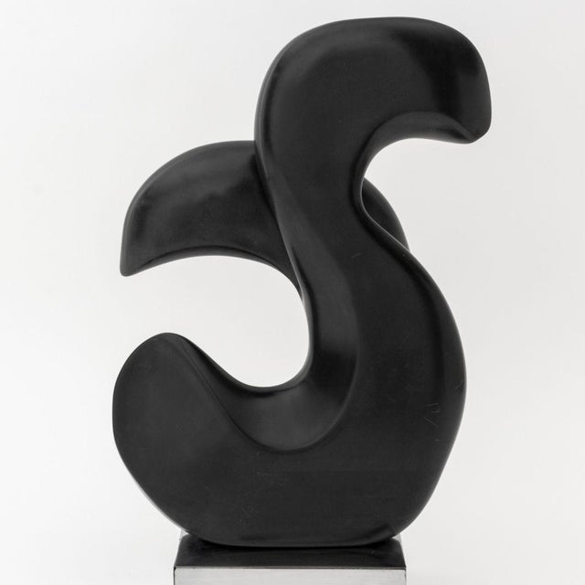 Black Bill Barrett Abstract Carved Stone Sculpture For Sale - Image 8 of 13