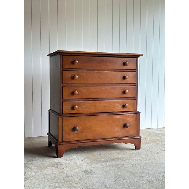 Traditional Vintage Walnut Five-Drawer Chest of Drawers With Hidden Cedar Chest, 1930s–1940s For Sale - Image 3 of 18