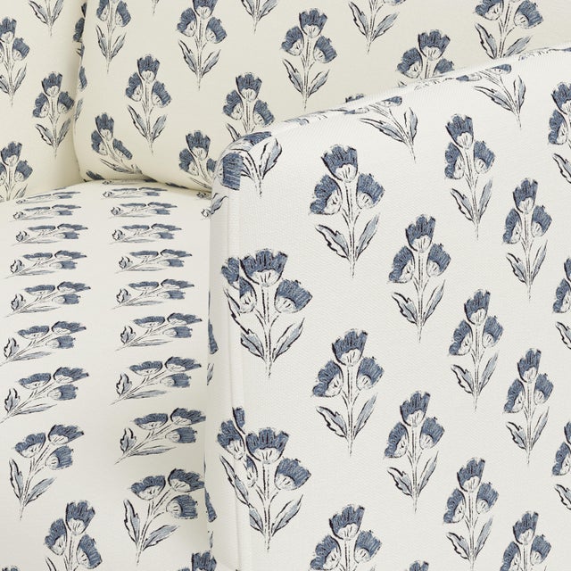 Blue Slipcover for Stoffer Home x Cloth & Company for Lindy Slipcover Dining Armchair in Francie Floral Blue For Sale - Image 8 of 8