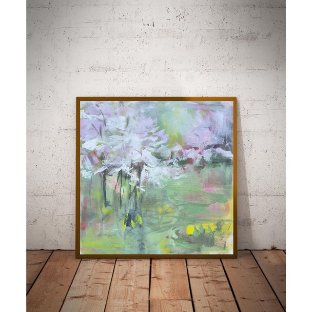 "Motomachi Sakura" by Trixie Pitts Abstract Landscape Oil Painting For Sale - Image 9 of 12
