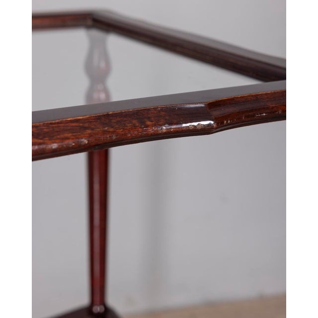 1960s Vintage Italian Wood and Glass Serving Bar Cart, 1960s For Sale - Image 5 of 15