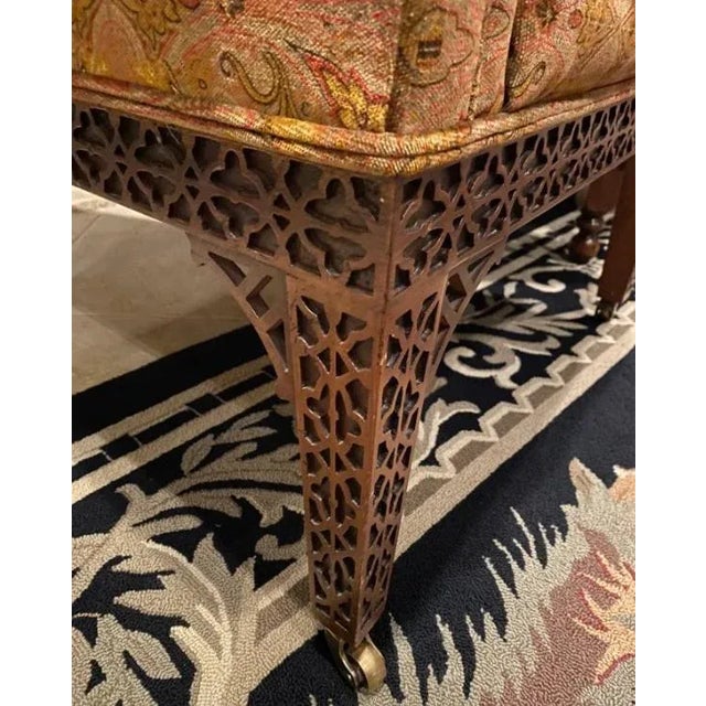 Baker Guinness Wingback Chairs With Carved Fretwood Apron - Set of 2 For Sale In Palm Springs - Image 6 of 9