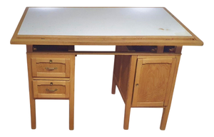 Large Oak Architect's Desk, 1940s