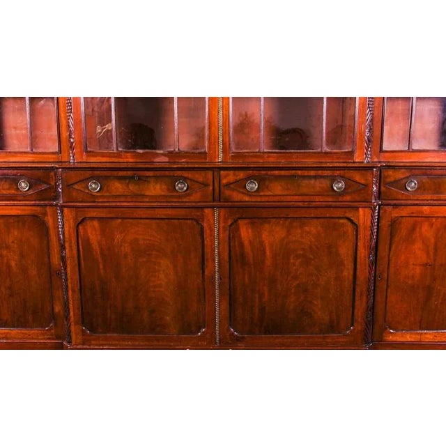 Brown Antique Flame Mahogany Bookcase For Sale - Image 8 of 18