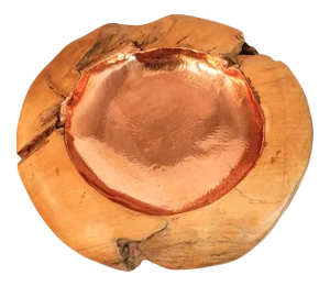 Late 20th Century Vintage Copper Wood Bowl