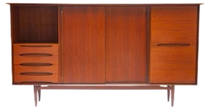 Large Danish Teak Veneered Highboard, 1960s