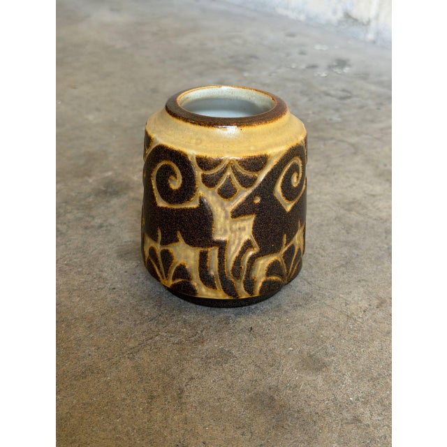 Michael Andersen & Søn Danish Goats Ceramic Vase 1960s Mid-Century For Sale - Image 10 of 10