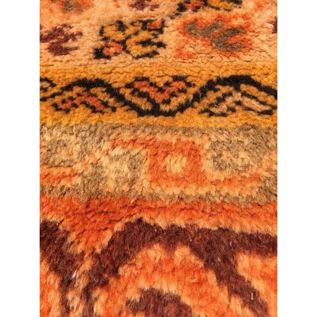 Mid 20th Century 1960s Moroccan Vintage Orange Color Tribal African Pile Rug For Sale - Image 5 of 12