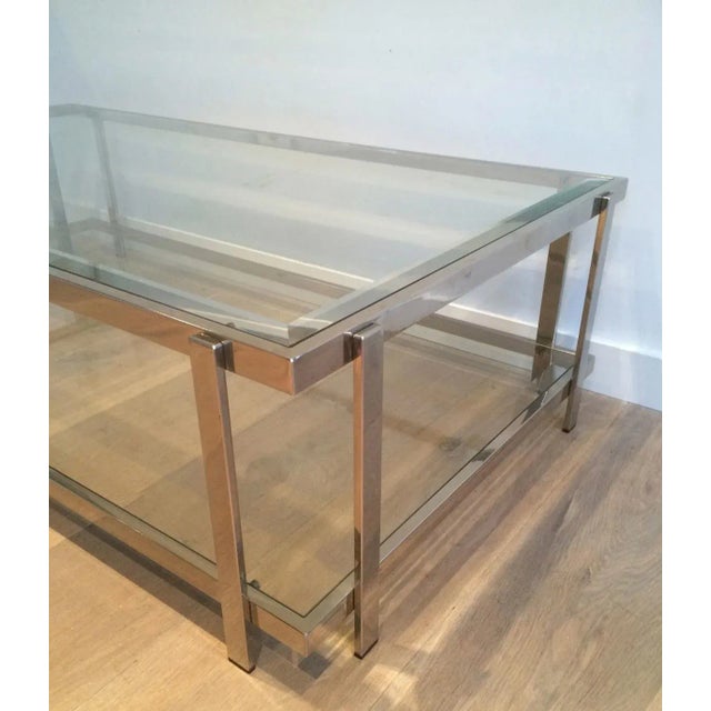 Metal Large Chrome Coffee Table For Sale - Image 7 of 13