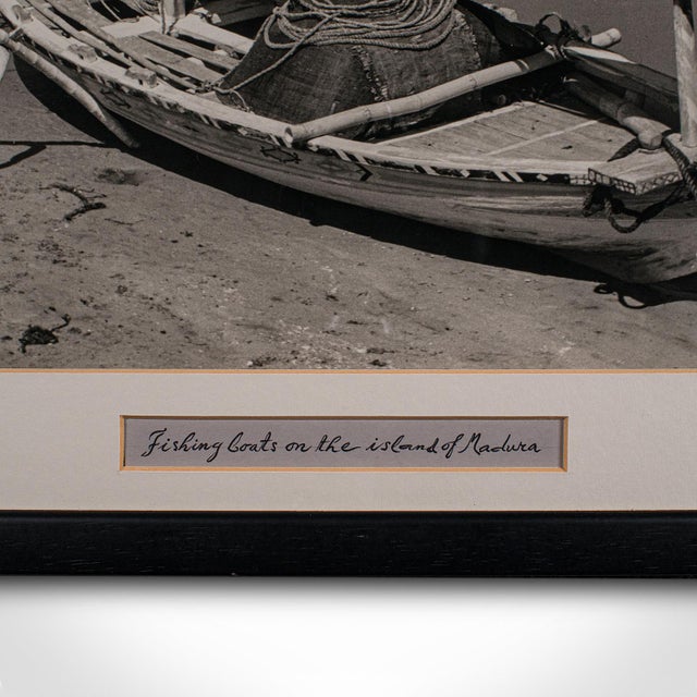 Black Vintage Photograph, Fishing Boats, Oriental, Monochrome, East Java, Mid Century For Sale - Image 8 of 9