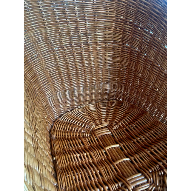 Mid-Century Sculptural French Wicker Barrel Armchairs, 1960s, Set of 2 For Sale - Image 12 of 18