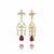 Silver, Gold Fleur de Lis Earrings with garnet and colorless topazes. Vintage Inspired Statement Earrings. Weight: 4.5 gr...
