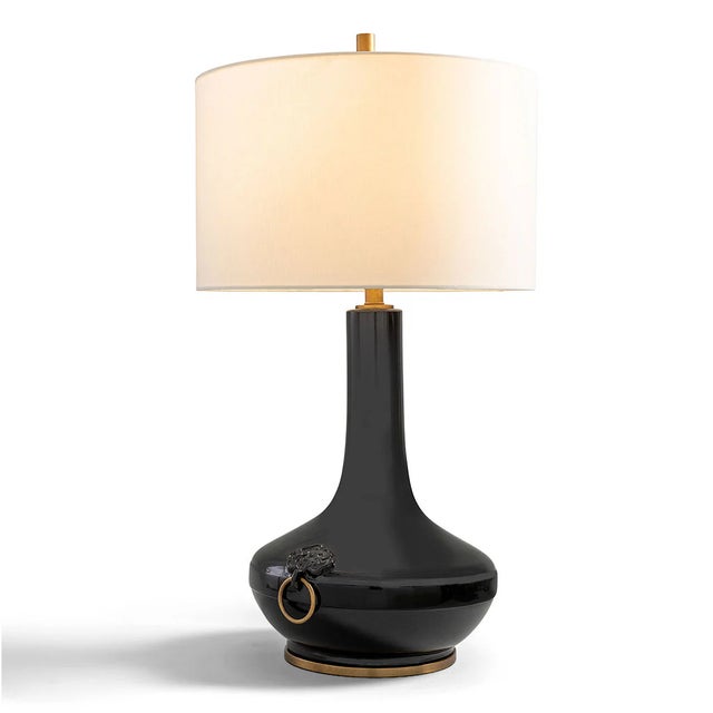 2020s Lotus Black Lamp For Sale - Image 5 of 7