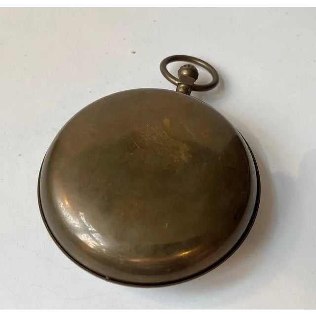 Mid-Century Modern Railway Chronometer Brass Jumbo Wall Clock, 1970s For Sale - Image 3 of 10